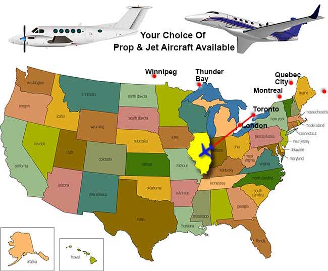 Illinois Charter Flights / Direct Flights To Illinois